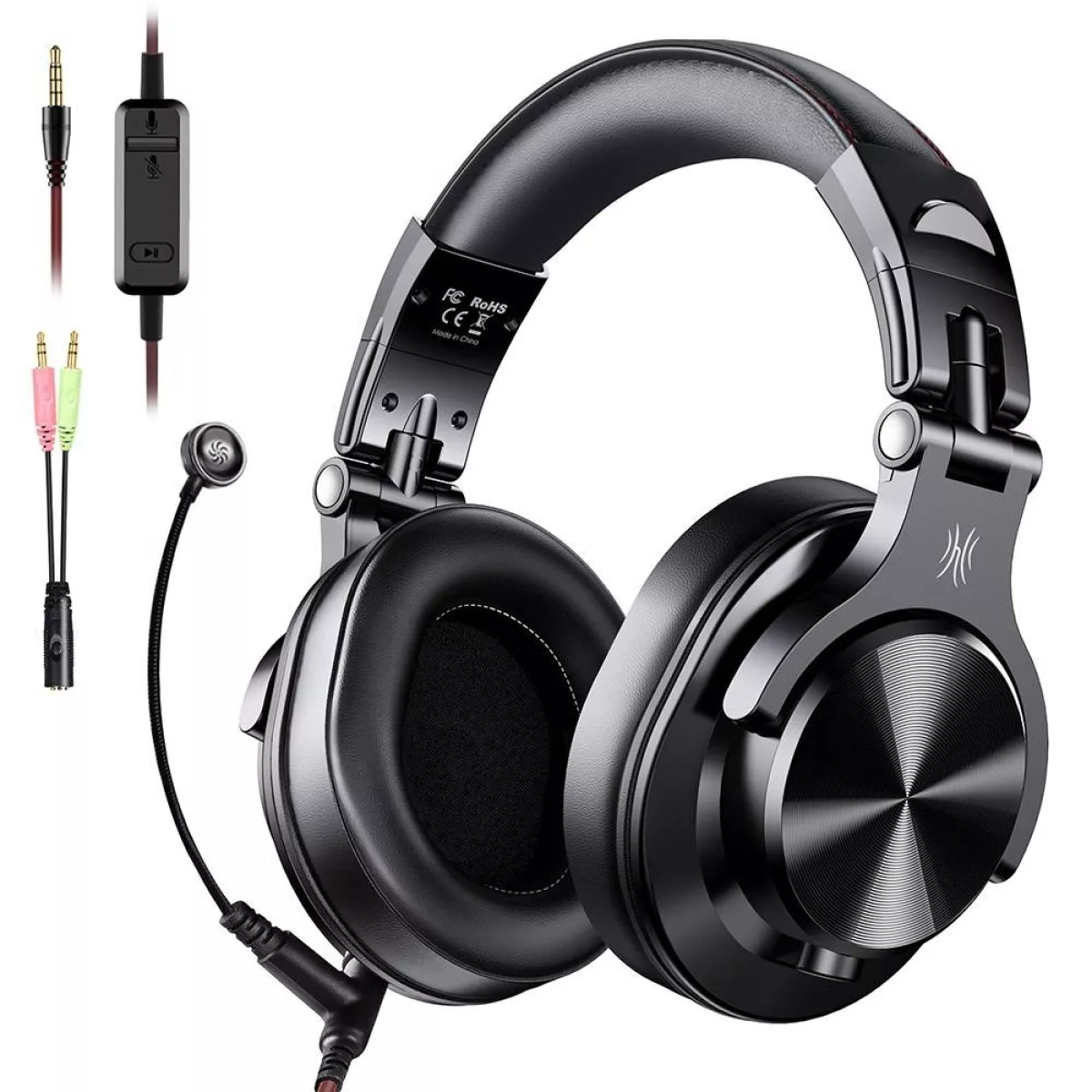 #1 - ONEODIO A71 - Headset med Justerbar mikrofon til gaming/PS4/Nintendo switch - Sort