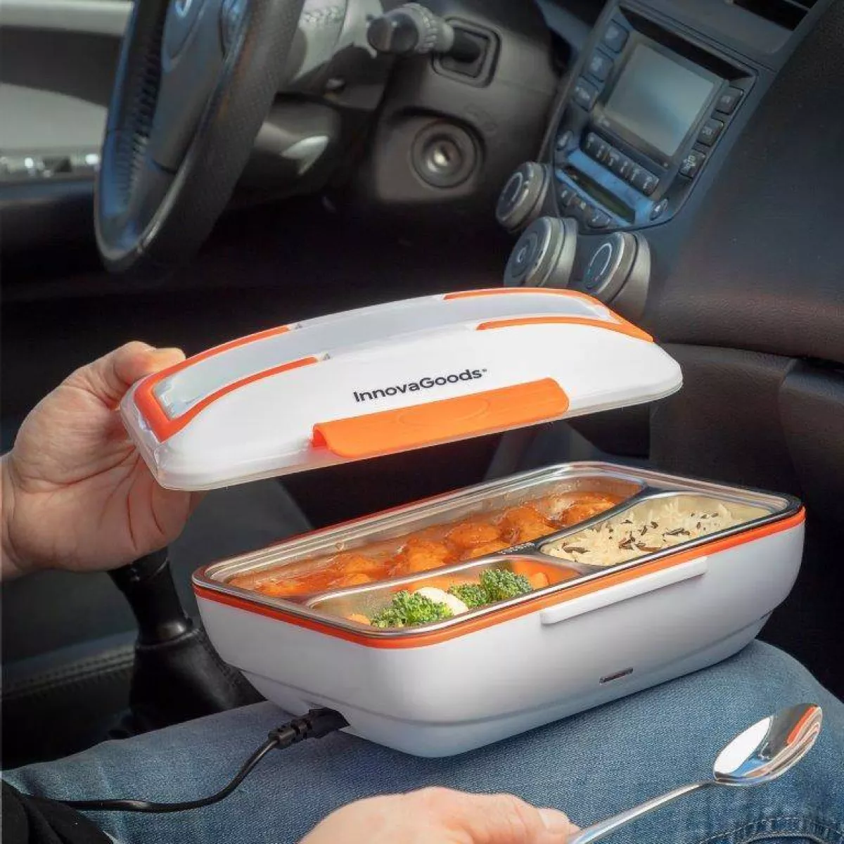 #1 - Elektrisk madkasse til biler - Inkl. Gaffel & Ske