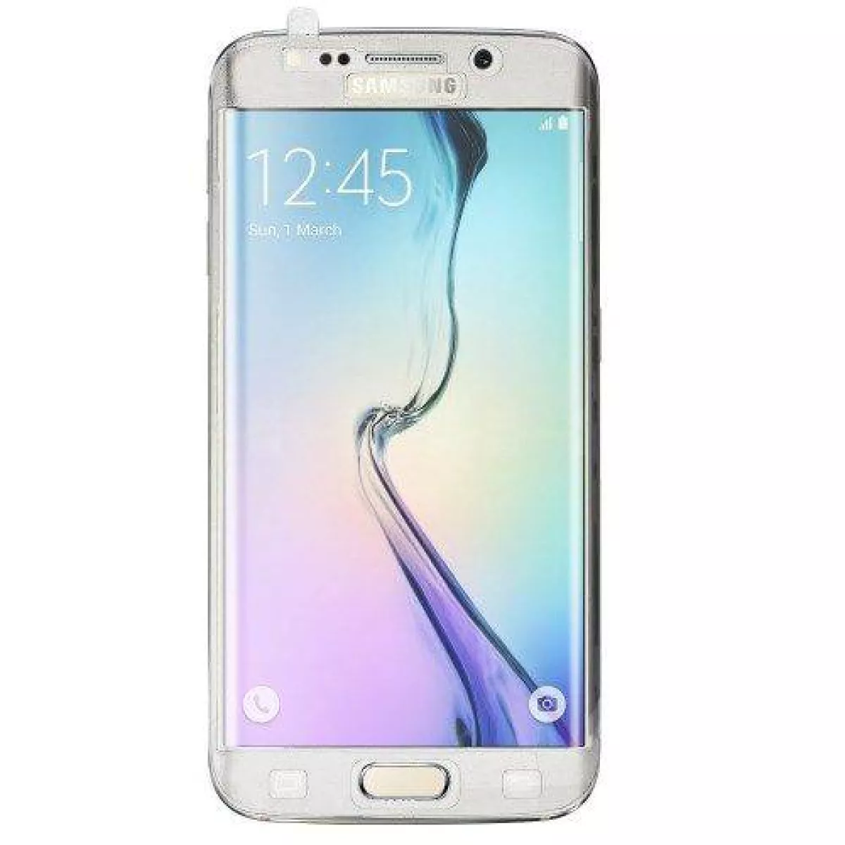 #1 - Samsung Galaxy S6 Edge - Arc Edge Silk Printing Hærdet beskyttelsesglas - Transparent