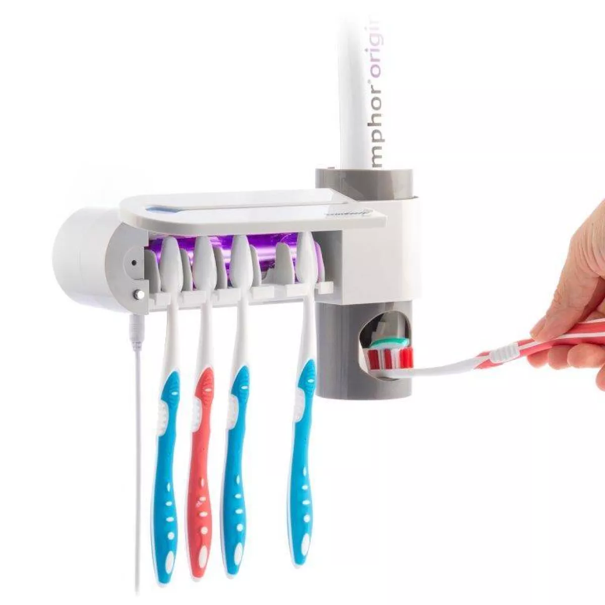 #2 - UV-steriliseringsapparat til tandbørster med holder og tandpasta beholder
