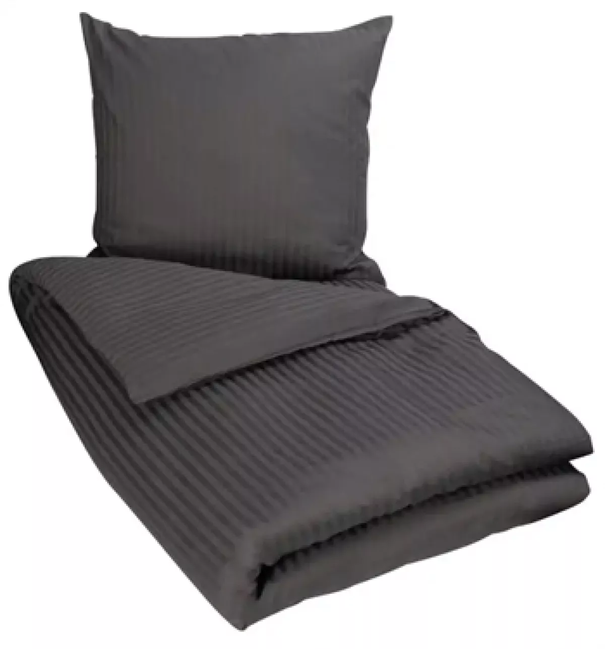 #3 - Mørkegråt sengetøj 140x200 cm - Sengesæt i 100% Bomuldssatin - Borg Living sengelinned