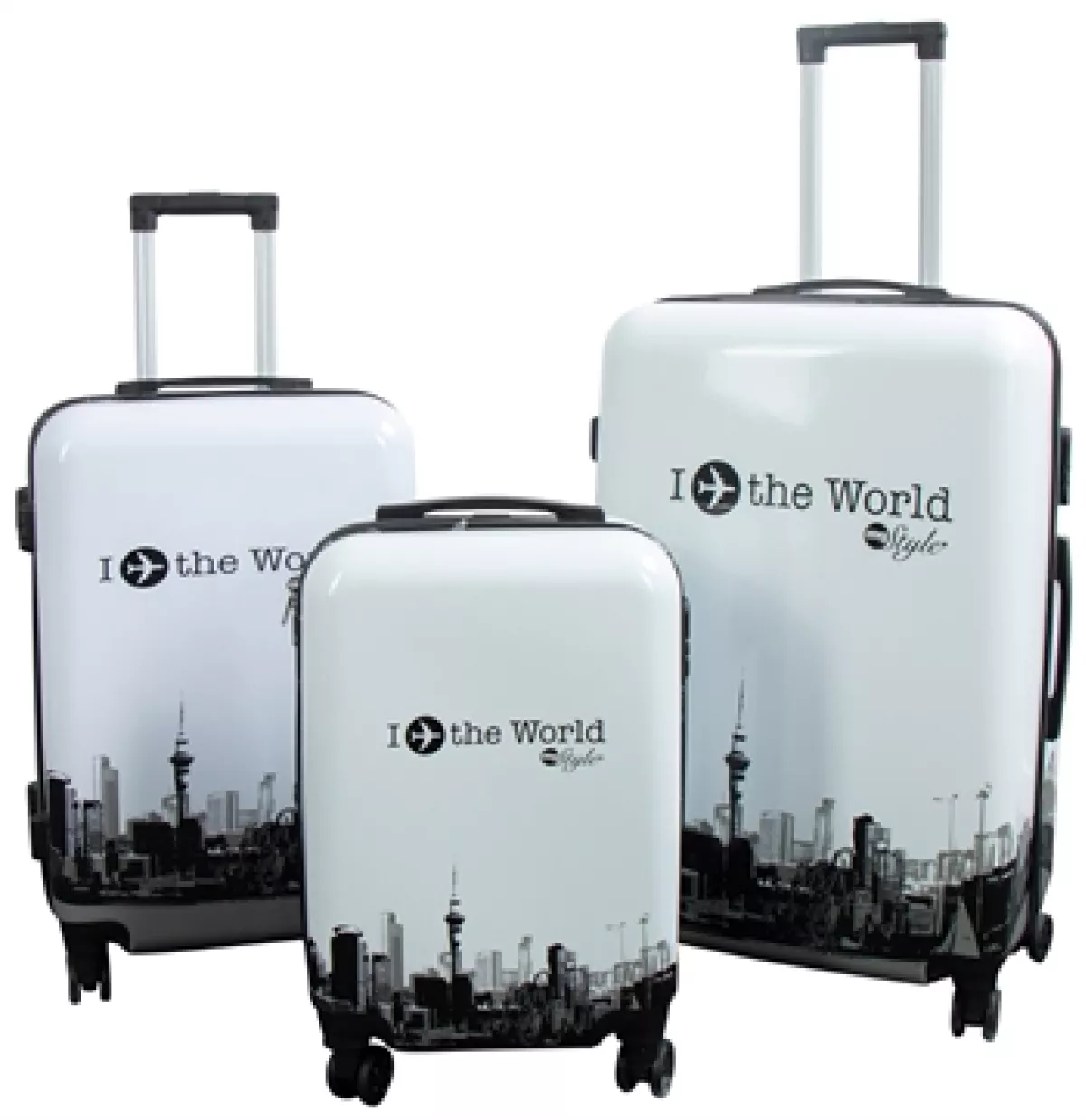 #1 - Kuffertsæt - I Love The World hardcase kuffert - Eksklusiv rejsekuffert