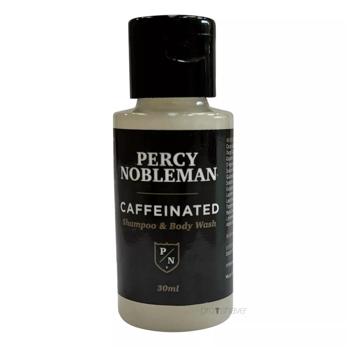 #1 - Percy Nobleman Caffeinated Shampoo & Body Wash, Rejsestørrelse, 30 ml.