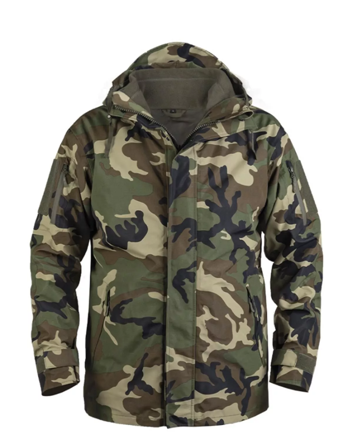 #1 - Mil-Tec Wet Weather Jacket - Fleece Liner Gen.II (Woodland, S)