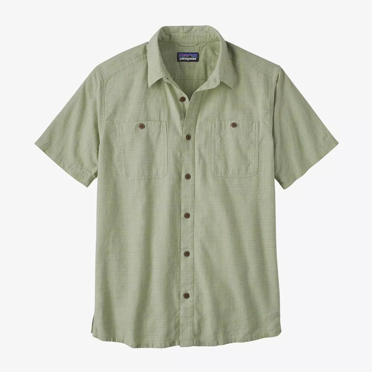 #1 - Patagonia Mens Back Step Shirt  (GREEN (RAINFALL PLAID: SALVIA GREEN) Small (S))