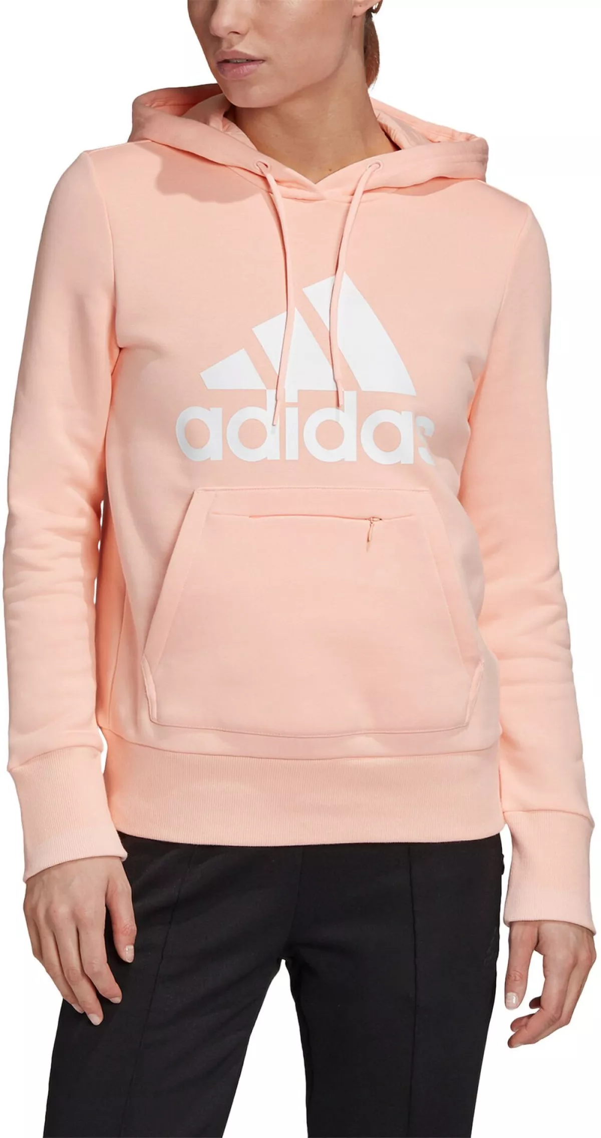 #1 - Adidas Badge Of Sport Pullover Fleece Hættetrøje Damer Tøj Pink Xs