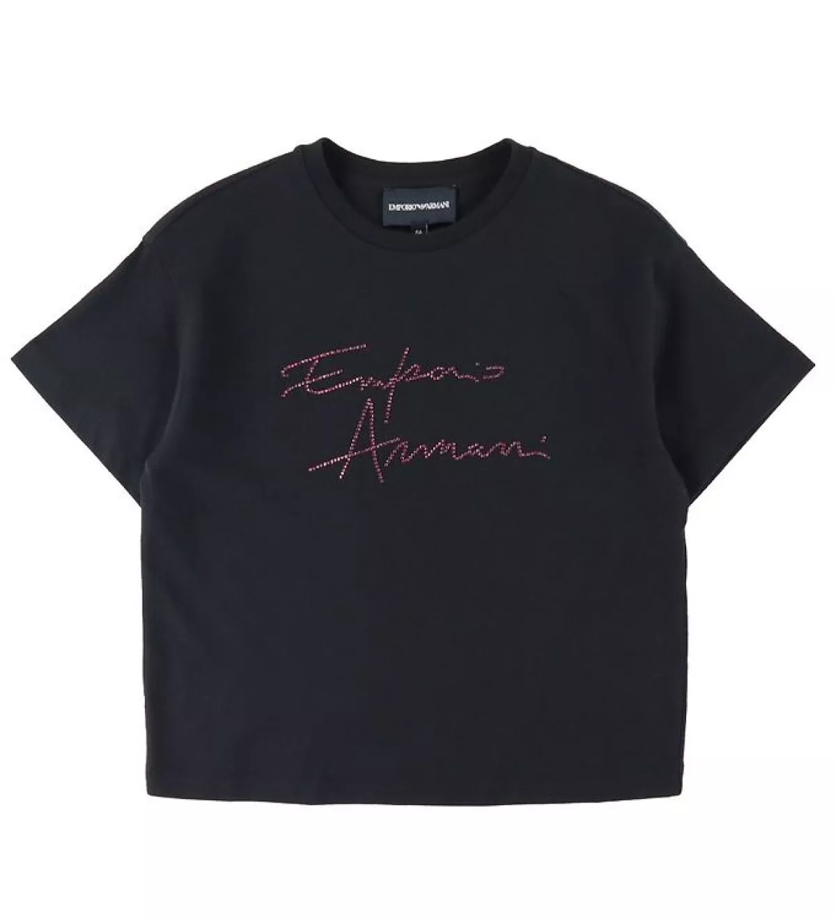 #1 - Emporio Armani T-Shirt - Sort m. Pink/Similisten - 10 år (140) - Emporio Armani T-Shirt