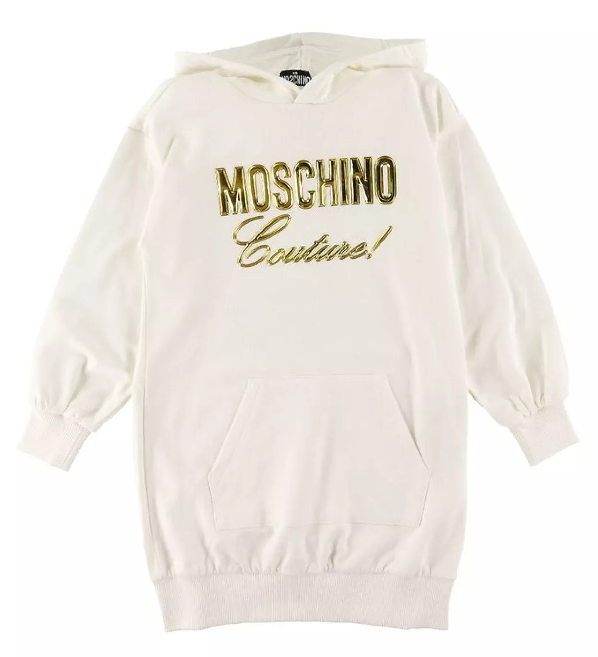 #3 - Moschino Sweatkjole - Hvid m. Guld - 12 år (152) - Moschino Kjole