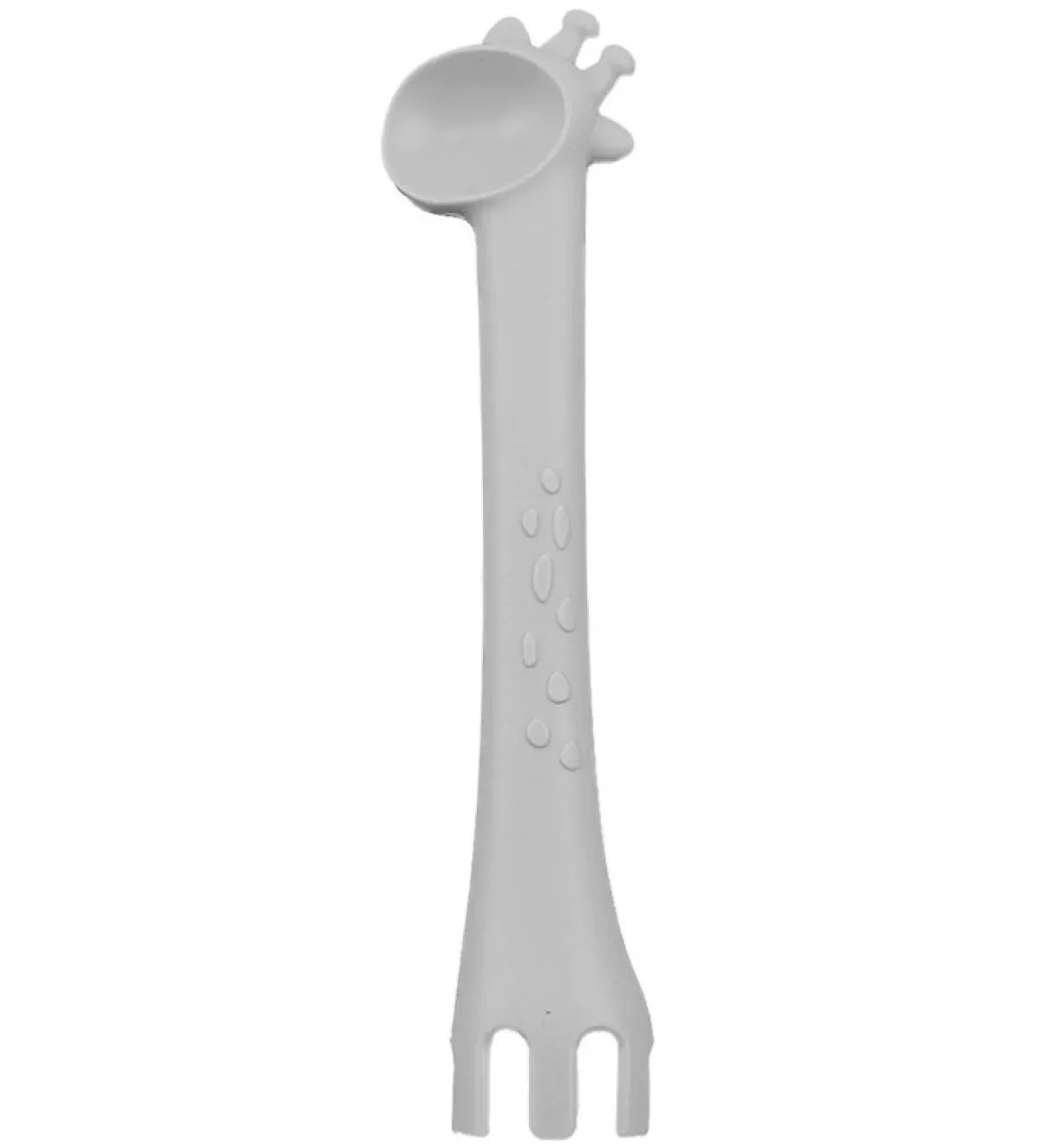 #2 - Ske og gaffel 2-i-1 i silikone fra Tint Tot - Light grey