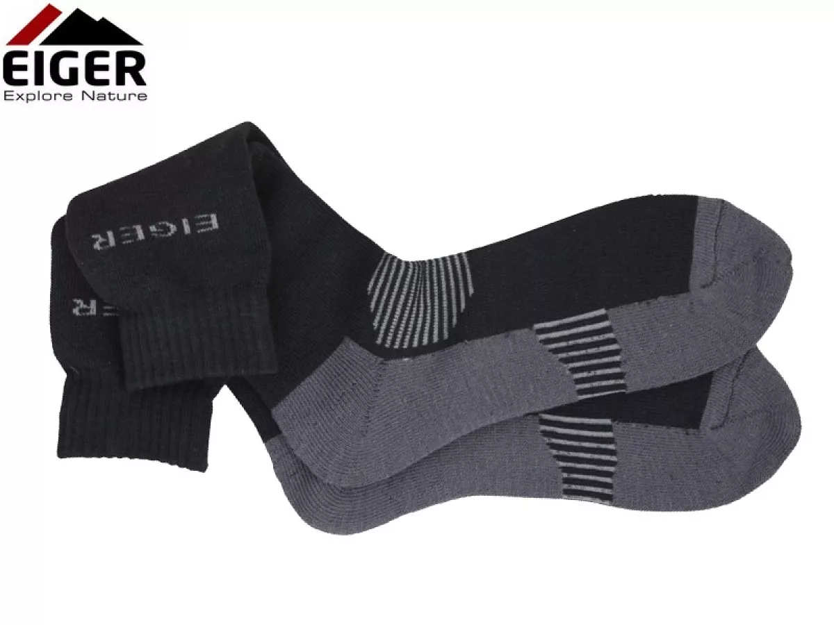 #2 - Eiger Alpina Sock Black/Grey-44/47