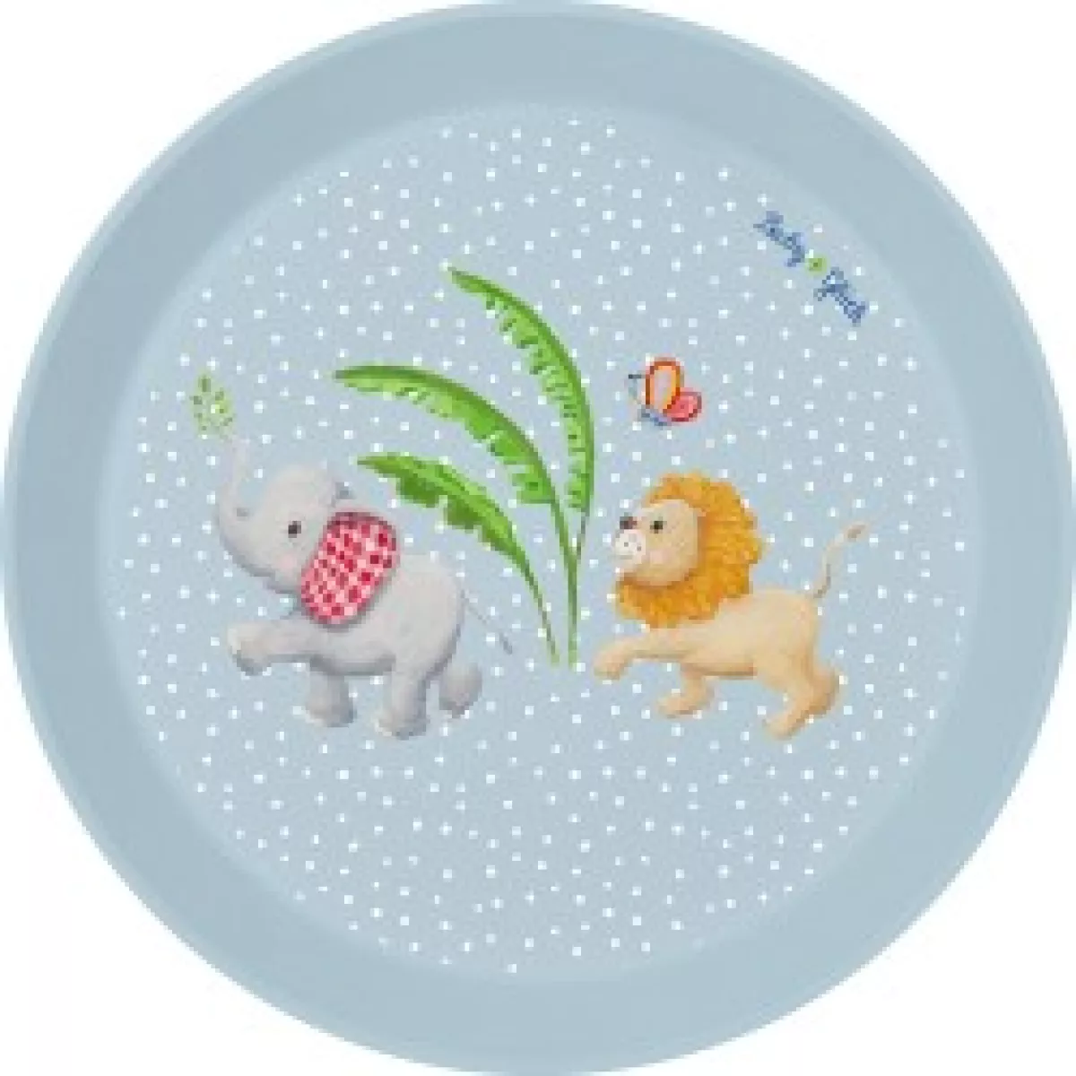 #1 - Die Spiegelburg Plate Elephant & Lion Baby Charms - Tallerken