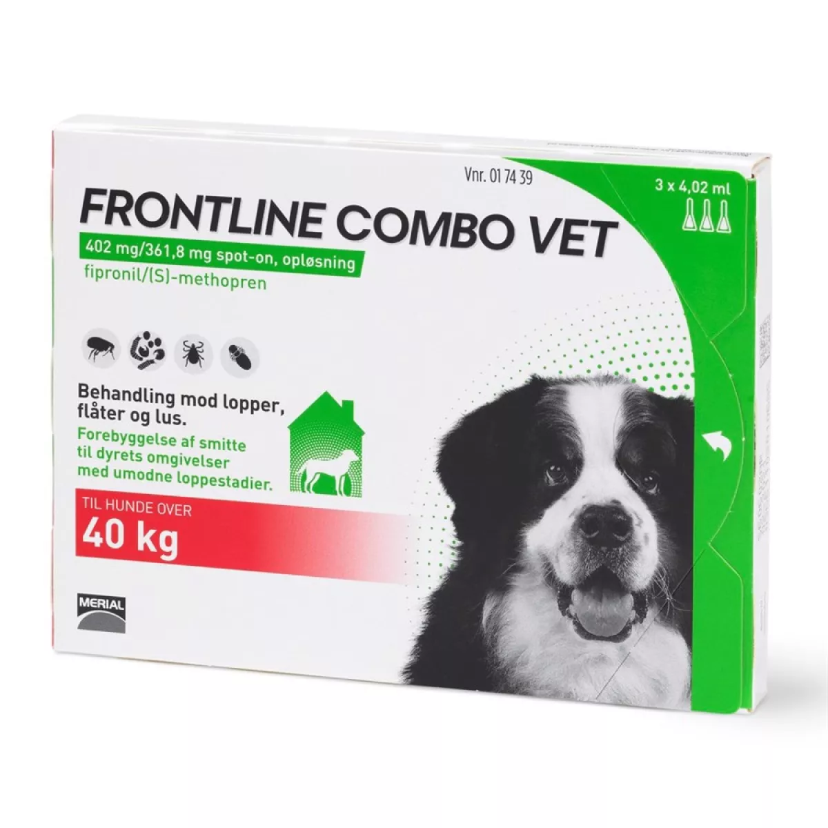 #2 - Frontline Combo Vet - hund over 40 kg - 3 pipetter