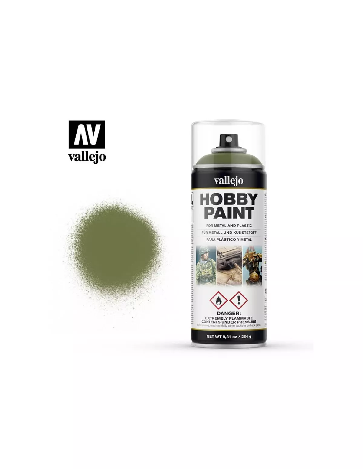 #2 - Hobby Paint Primer Basis Fantasy Goblin Green  - Spraymaling - Vallejo