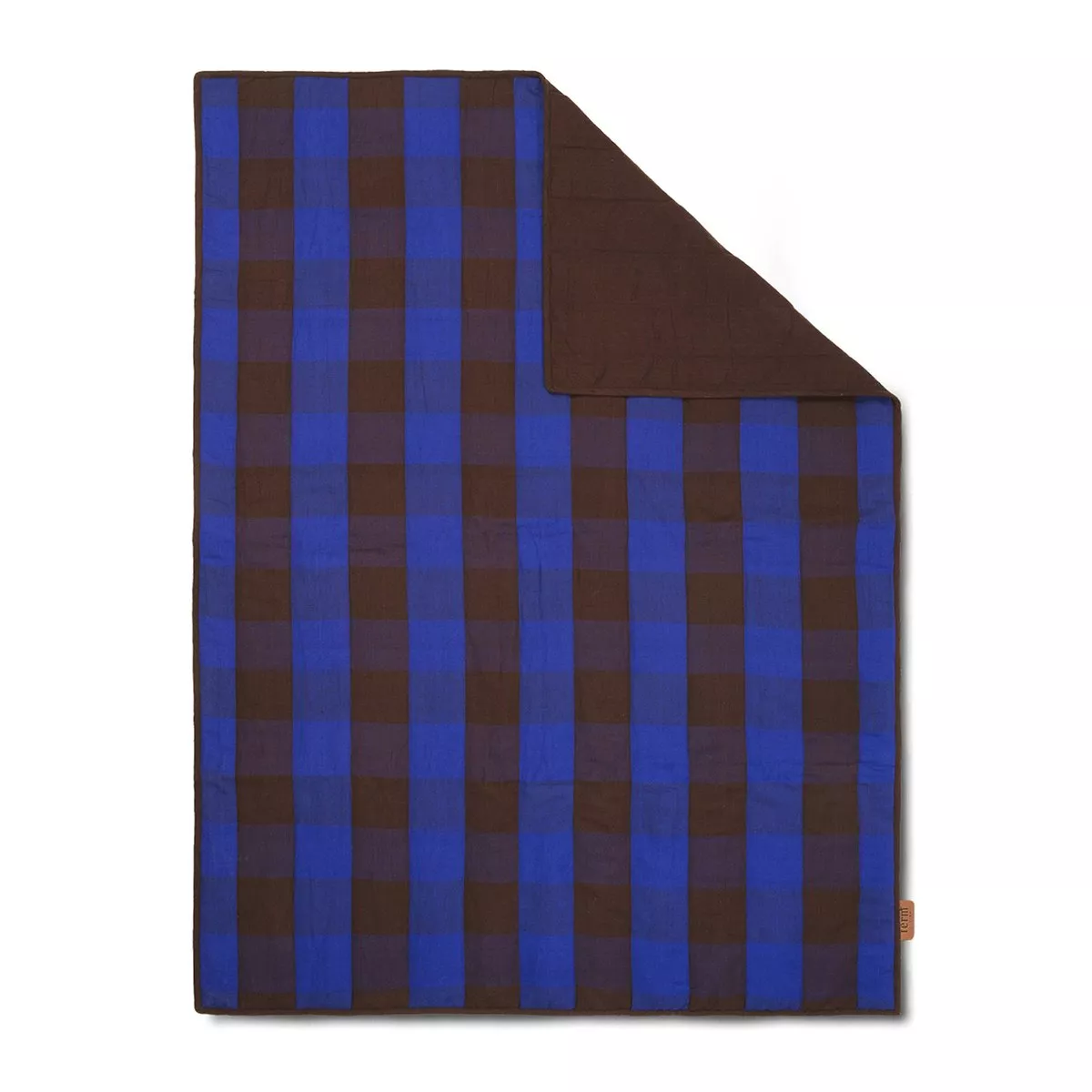 #1 - ferm LIVING Grand plaid 120x170 cm Chocolate-bright blue
