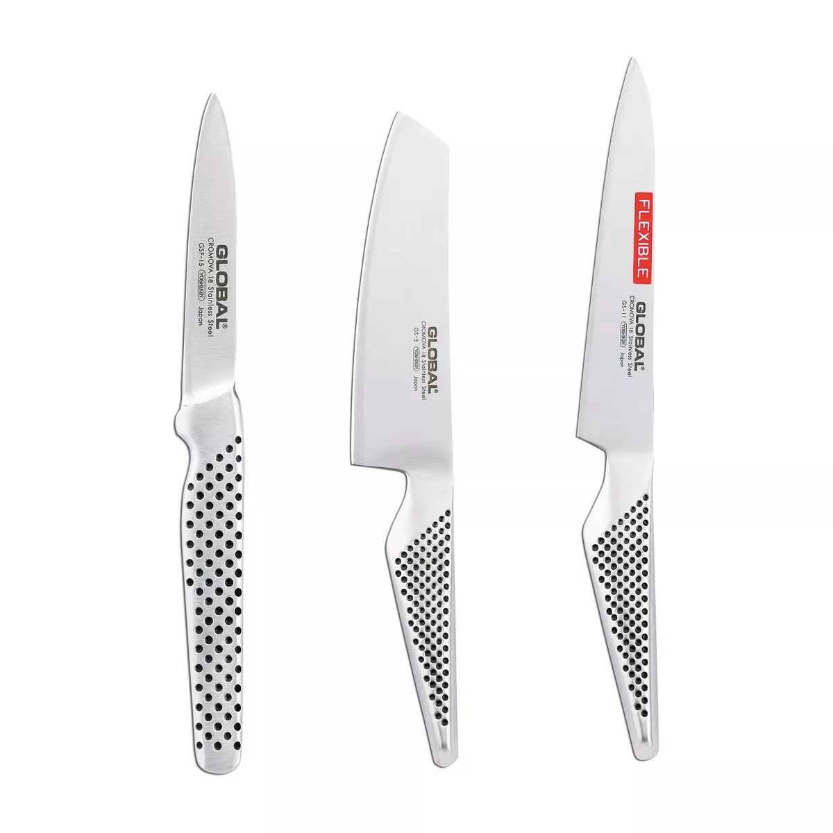 #1 - Global Global G-51115R knivsæt, 3 knive Rustfrit stål