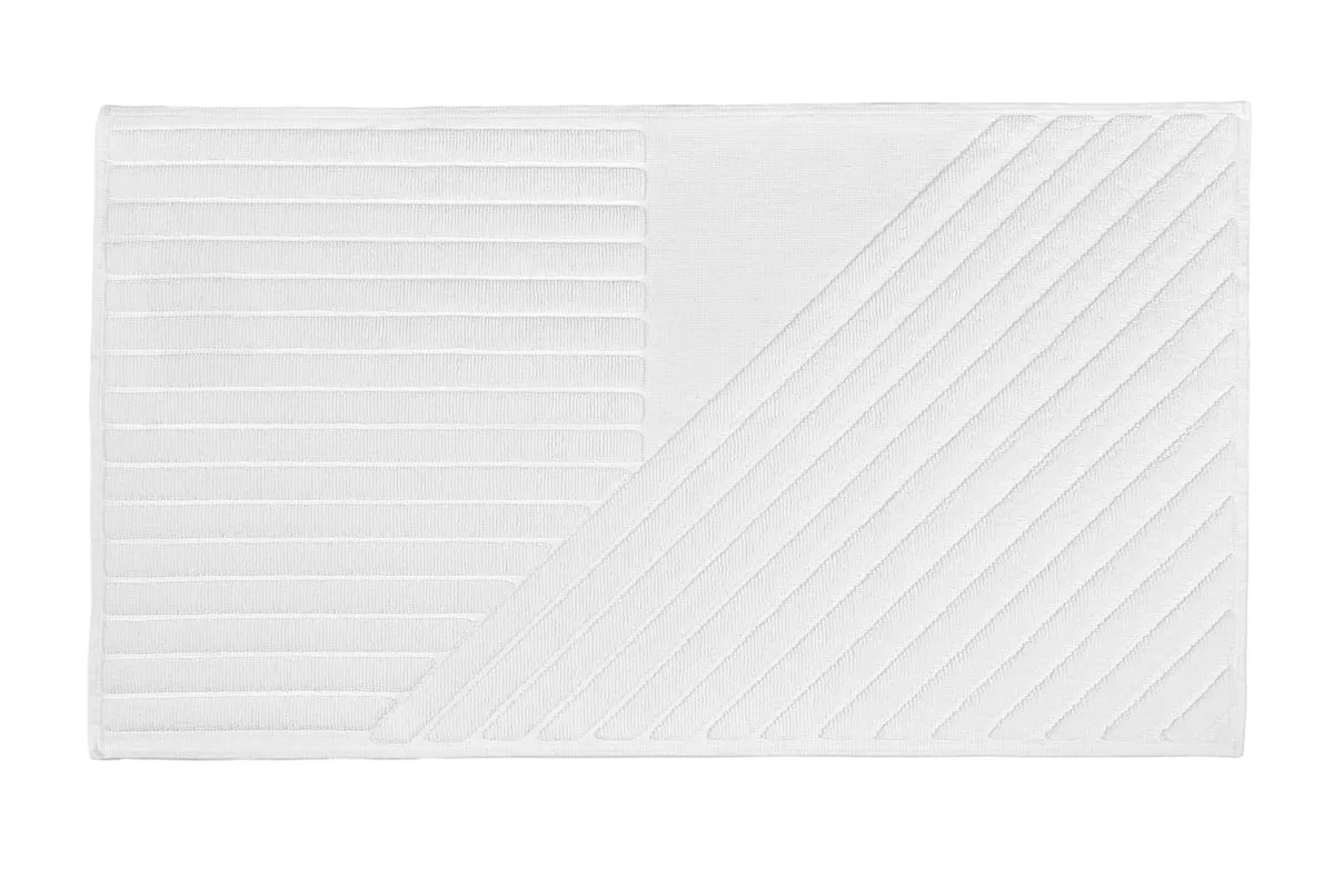#1 - NJRD Stripes bademåtte 50x90 cm Hvid