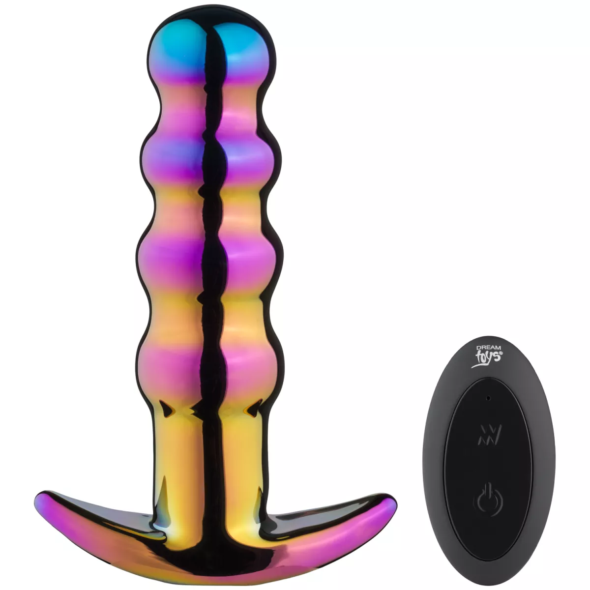 #1 - Dream Toys Glamour Glass Beaded Fjernbetjent Butt Plug    - Flere farver