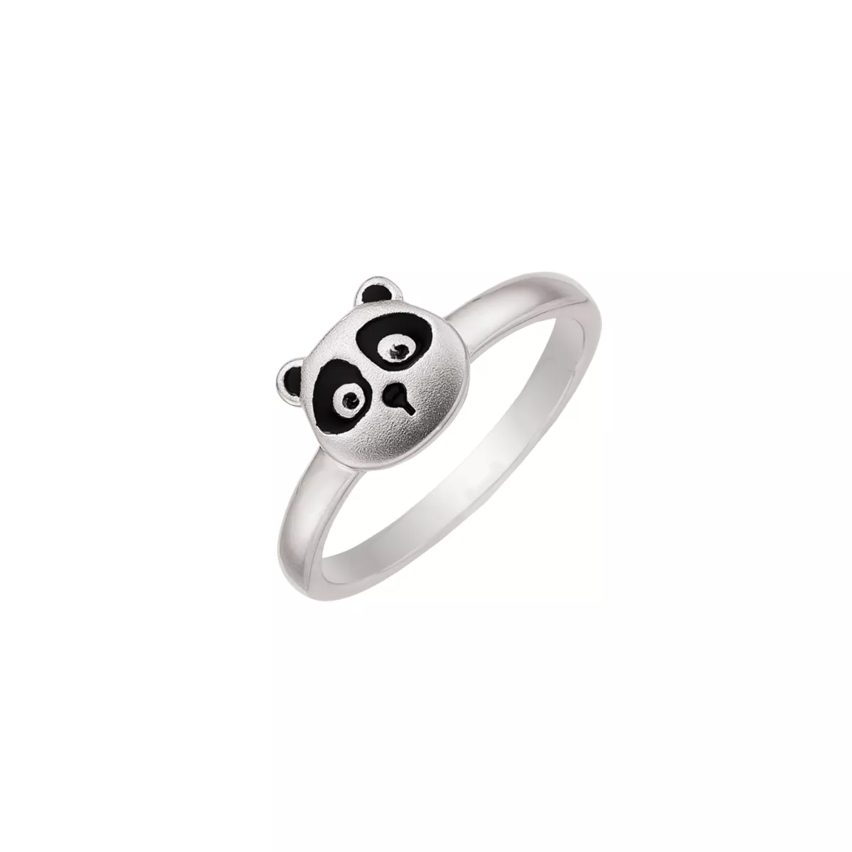 #1 - Støvring Design Panda Hoved Rhodineret Sølv Børnering