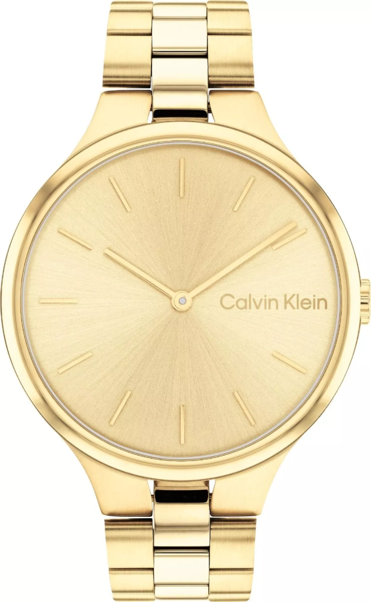 #2 - Calvin Klein Linked dameur i guldfarvet med lænke Ø38