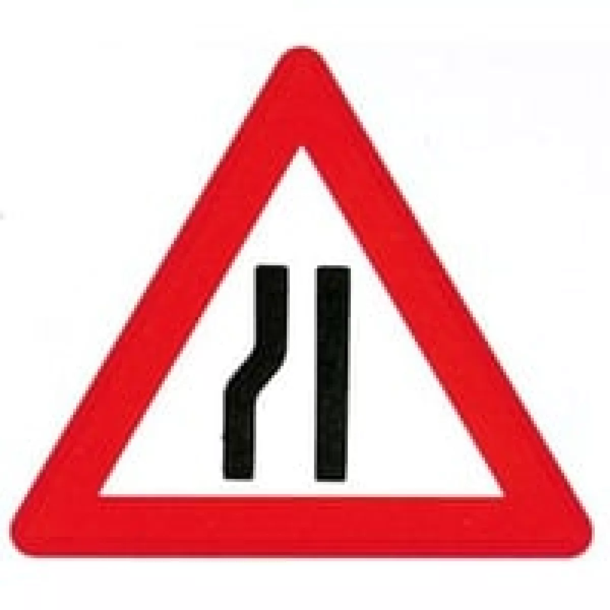#2 - Vejskilt - Advarselstavle A43.2 Indsn?vret vej i venstre side