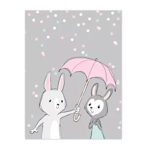 18: Be My Bunny Baby - Grå Børneplakat