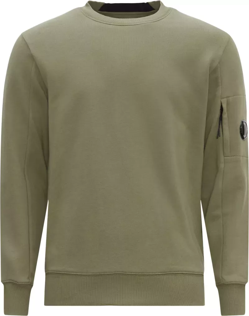1: C.P. Company Diagonal Raised Fleece Crew Neck Sweatshirt Oliven