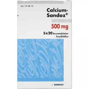 15: Calcium-Sandoz 500 mg - 100 (5 x20) brusetabletter