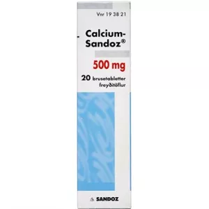 11: Calcium-Sandoz 500 mg - 20 brusetabletter