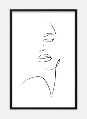 10: minimalistisk kunstplakat med kvinde