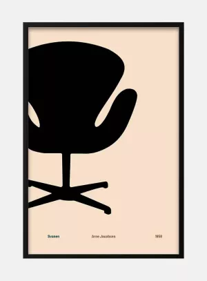 1: Svanen af Arne Jacobsen som plakat til stuen