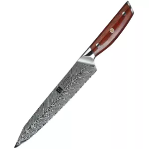 1: Xinzuo Damaskus Brødkniv 21,5 cm
