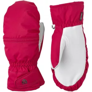 5: Hestra Primaloft Leather, skiluffer, dame, pink/hvid