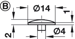 6: Dækknap af bøg til krydskærv PZ3 eller Torx TS25