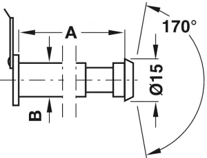4: Dørspion - Ø12 mm, dørtykkelse: 57 mm, 170 grader