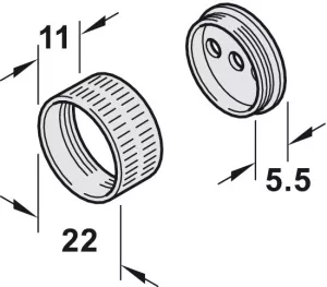 9: Bøjlestangsholder til rund bøjlestang 20 mm