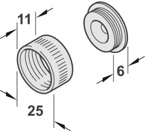 12: Bøjlestangsholder til rund bøjlestang 20 mm - rustfri stål