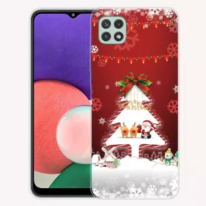 8: Samsung Galaxy A22 (5G) TPU Plast Julecover - Merry Christmas - Juletræ & Snefnug