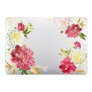 8: MacBook Pro 13 (Touch Bar) ENKAY Hard Plastik Case m. Blomster Print - Røde Pæoner
