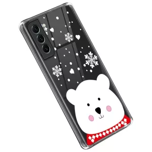 15: Samsung Galaxy S22 TPU Plast Julecover - Merry Christmas - Sød Isbjørn