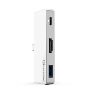 2: ALOGIC USB-C Dock NANO Mini Til MacBooks / IPad Pro 2018 & Efter - Hvid / Sølv