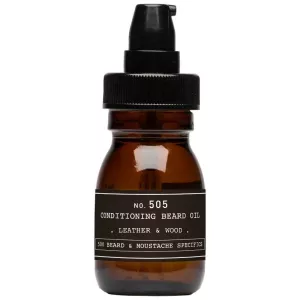 1: Depot No. 505 Conditioning Beard Oil 30 ml - Leather & Wood