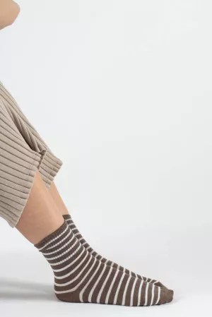 3: Asme Socks - Brown/White - Irréel - Brun One Size