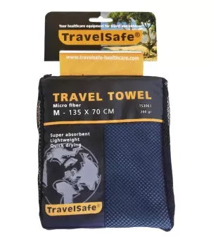 4: Travelsafe Rejsehåndklæde Blå - Medium
