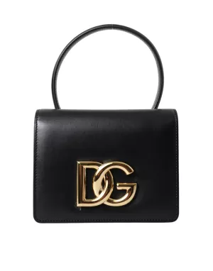 4: Dolce & Gabbana Sort Læder Mini Bælte Håndtaske