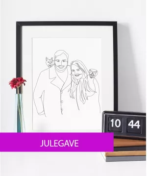 9: Julegave - line art tegning efter dine fotos