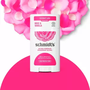 4: Schmidts Deodorant Stick, Rose + Vanilla, 75 g.