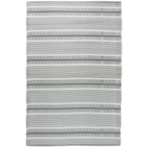 4: Ib Laursen gulvtæppe stribet grå recycled plastik 120 x 180 cm