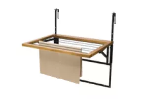 10: Alma teak hængebord med tørrestativ - 100 x 60 cm