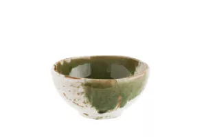 10: Green Stoneware Skål - Lille