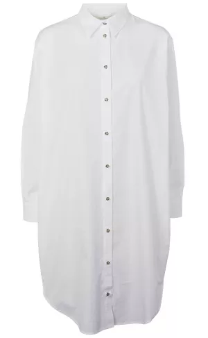 4: Basic Apparel Skjortekjole - Vilde - Bright White